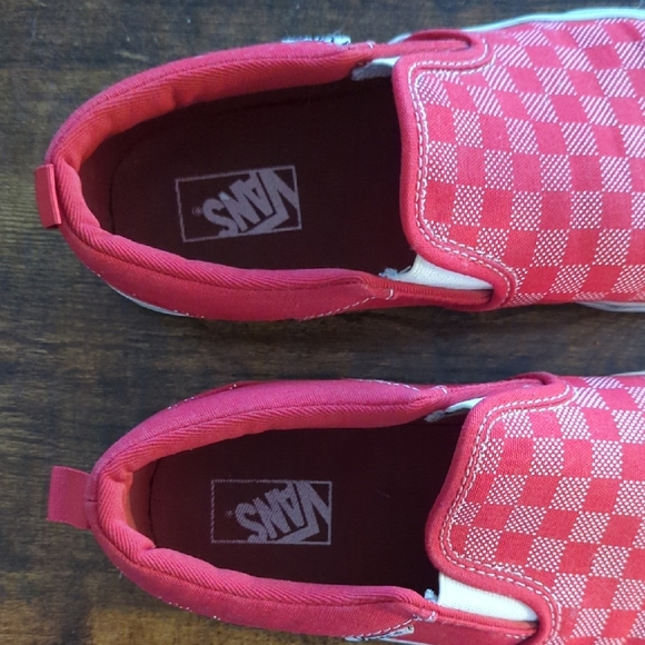 Vans Kids Red Checkered Slip-On Sneakers - Picture 3 of 6